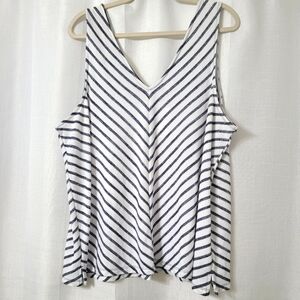 NWT Gap Navy And White Striped Sleeveless Tank Top XXL